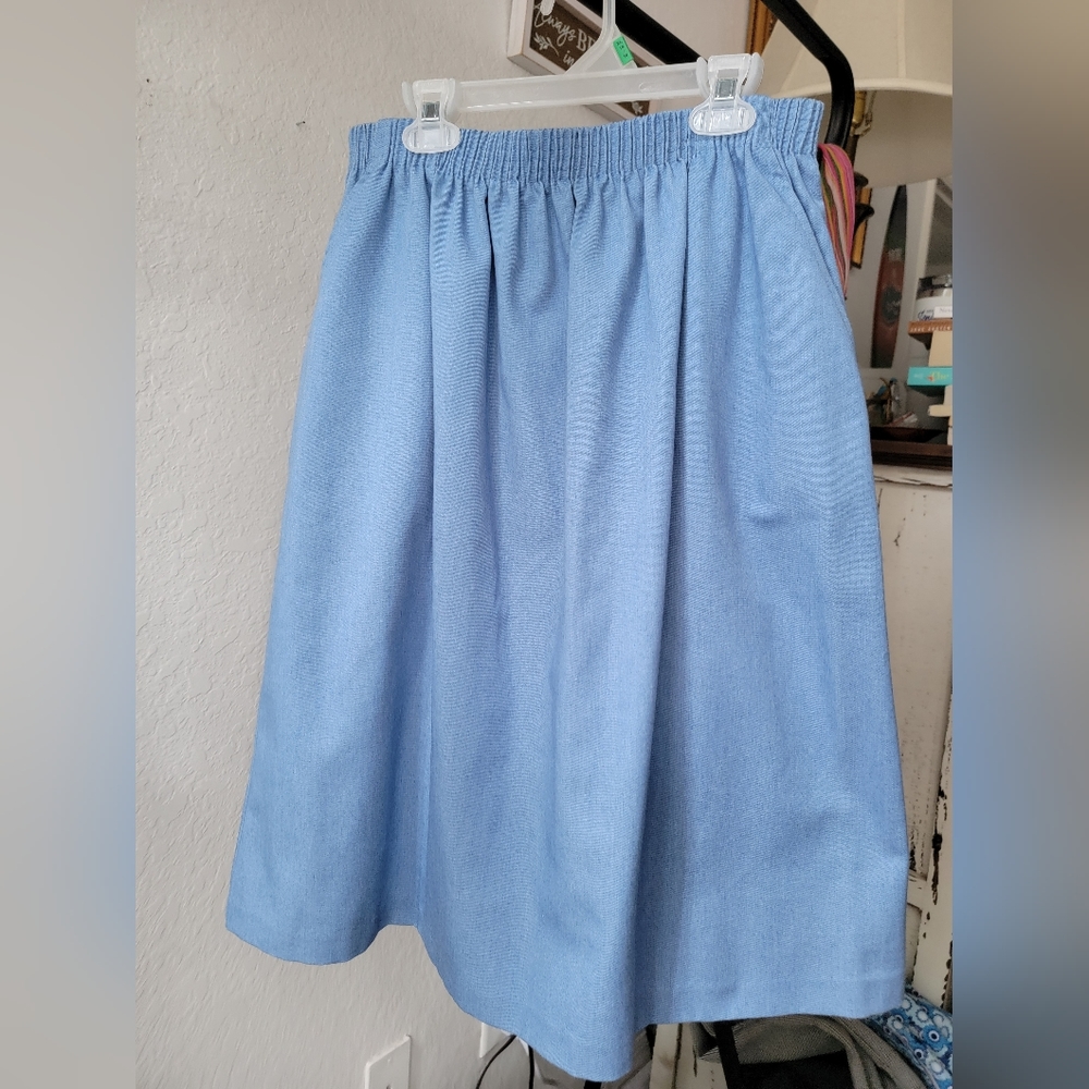 Bonworth Blue Midi Pleated Skirt